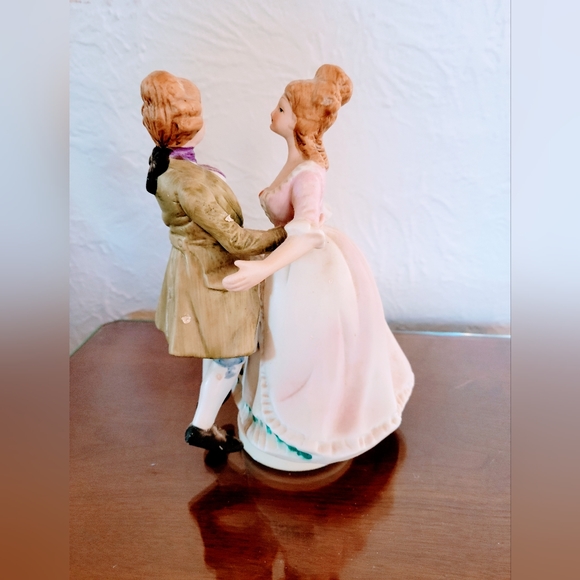 Vintage Sankyo Japan "Lara's Theme" Music Box Dancing Rotate Colonial Couple - Picture 5 of 6